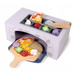 Cuptor Pizza pentru copii din lemn - Set de jucarie cu ingrediente incluse Cuptor Pizza pentru copii din lemn - Set de jucarie cu ingrediente incluse